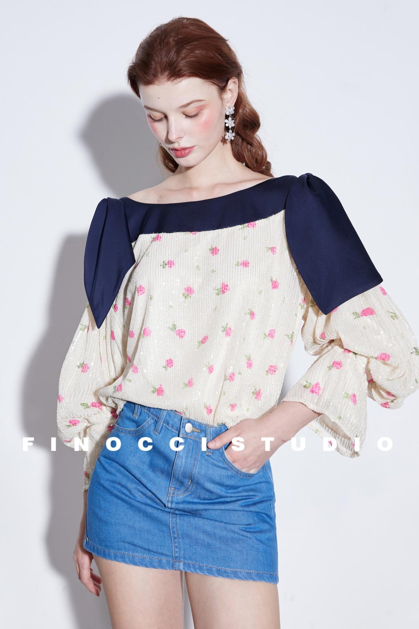 Sequin Rabbit Sleeve Shirt