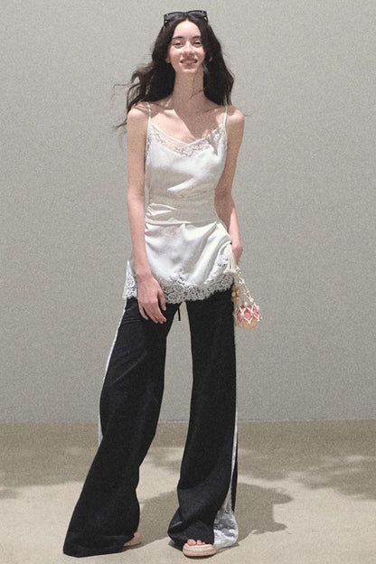 Copper Tencel Wide-Leg Pants