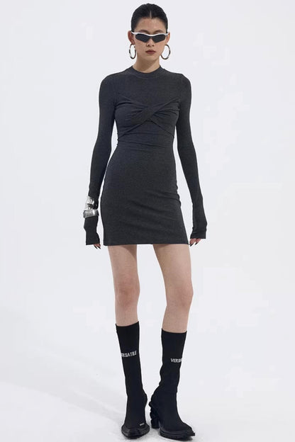 Asymmetrical Twist Bodycon Dress