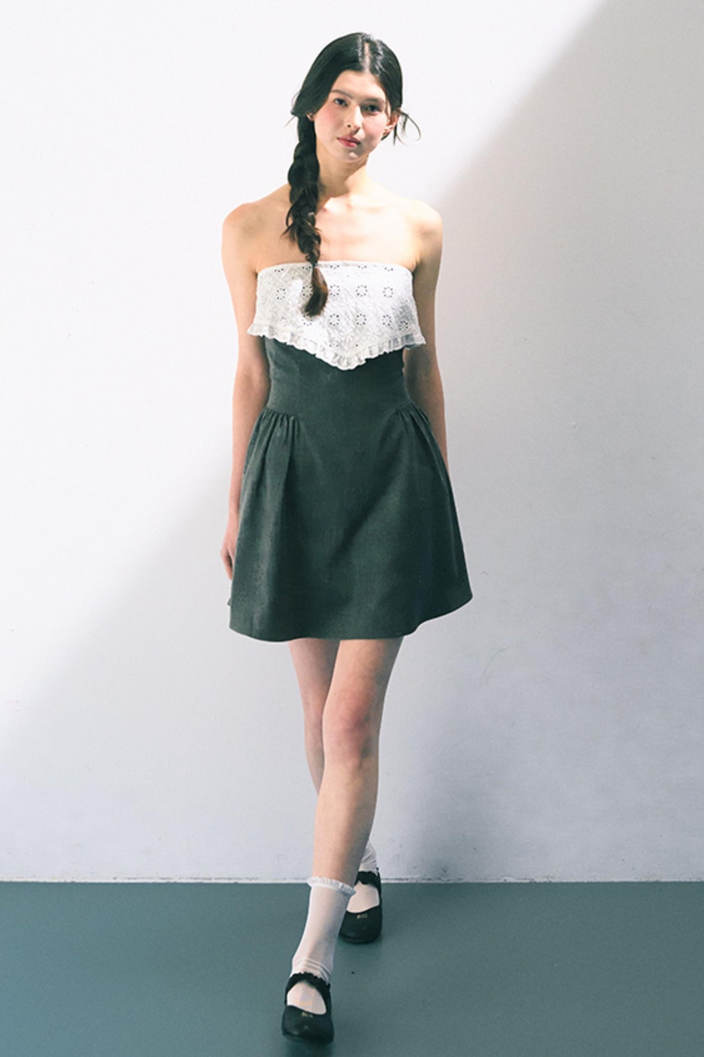 Textured Lace Panel Dress