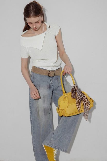 Asymmetric Loop Knit Top