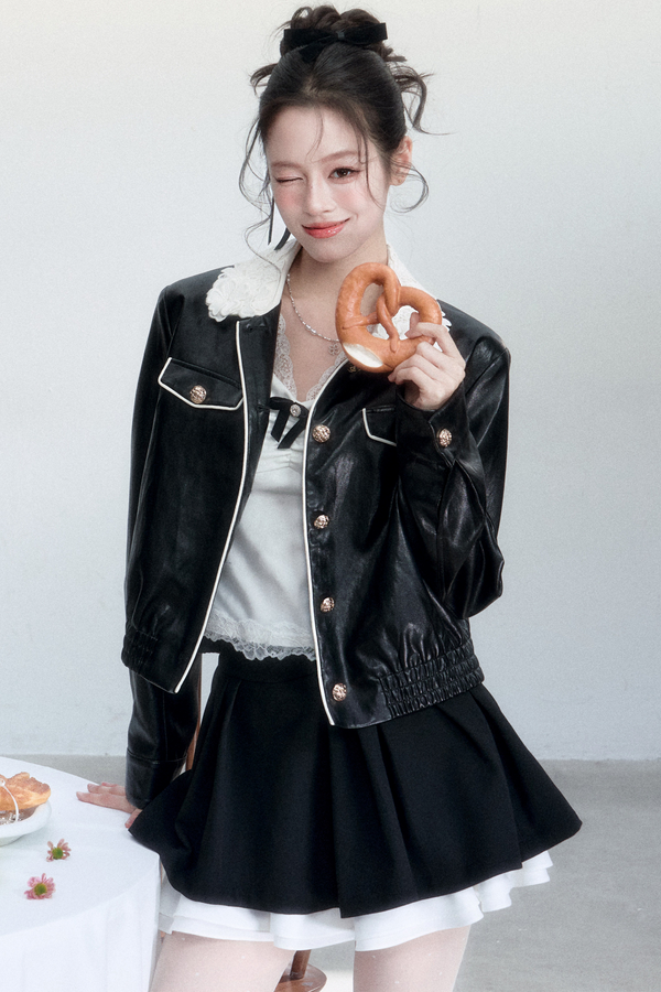 Lace Undercurrent Leather Jacket