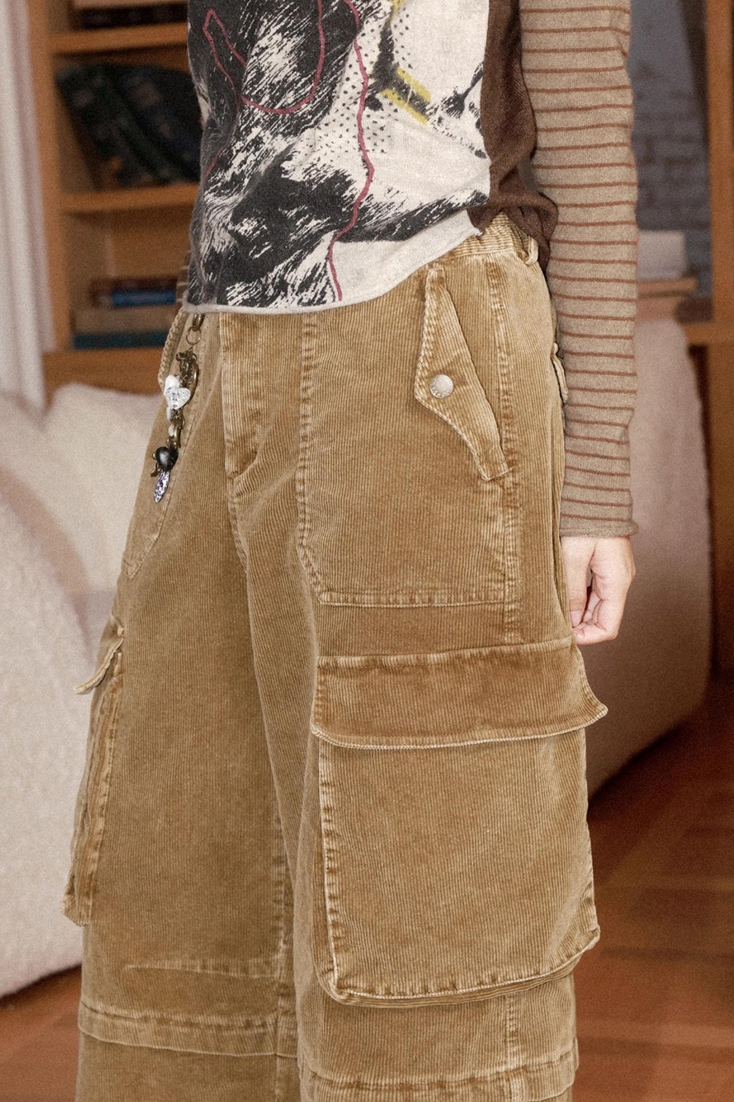 Retro Corduroy Cargo Pants