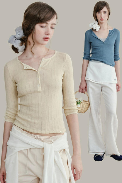 Minimalist Knit Henry Top