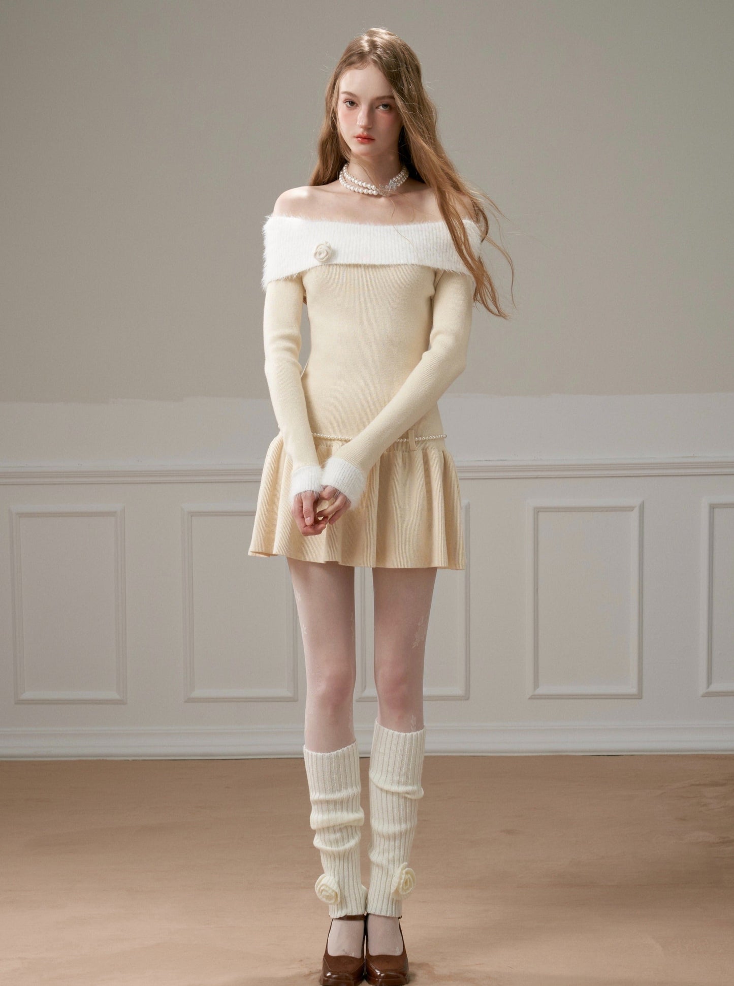 Ballet sweet mink knit dress