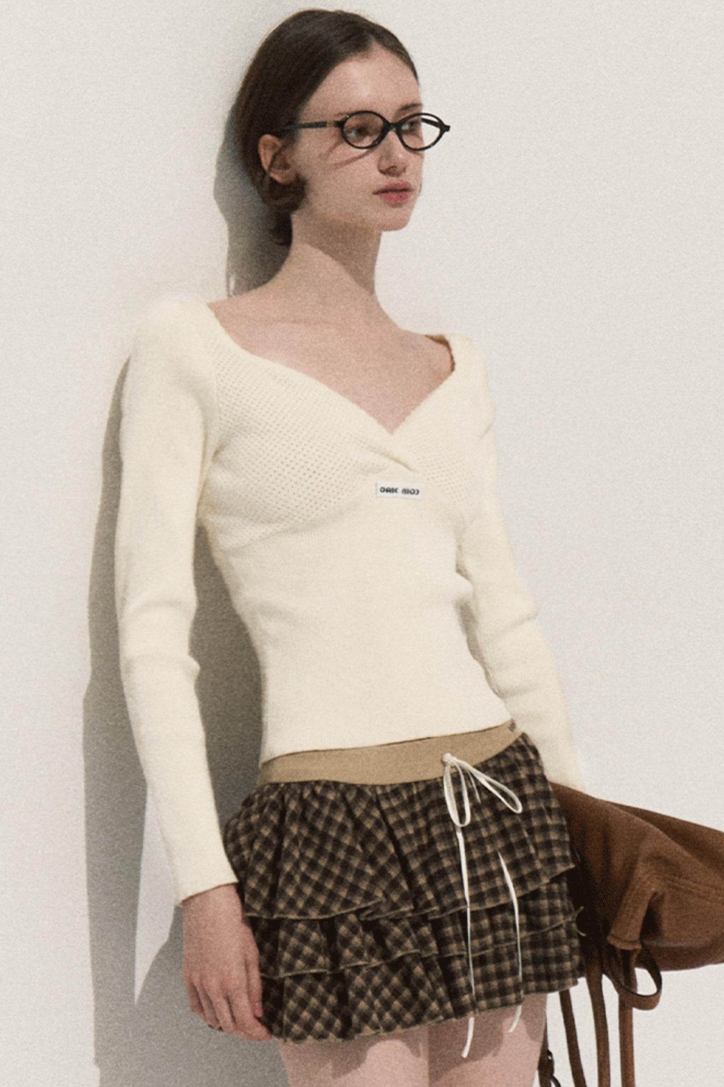 Shrine Plaid Woolen A-Line Skirt