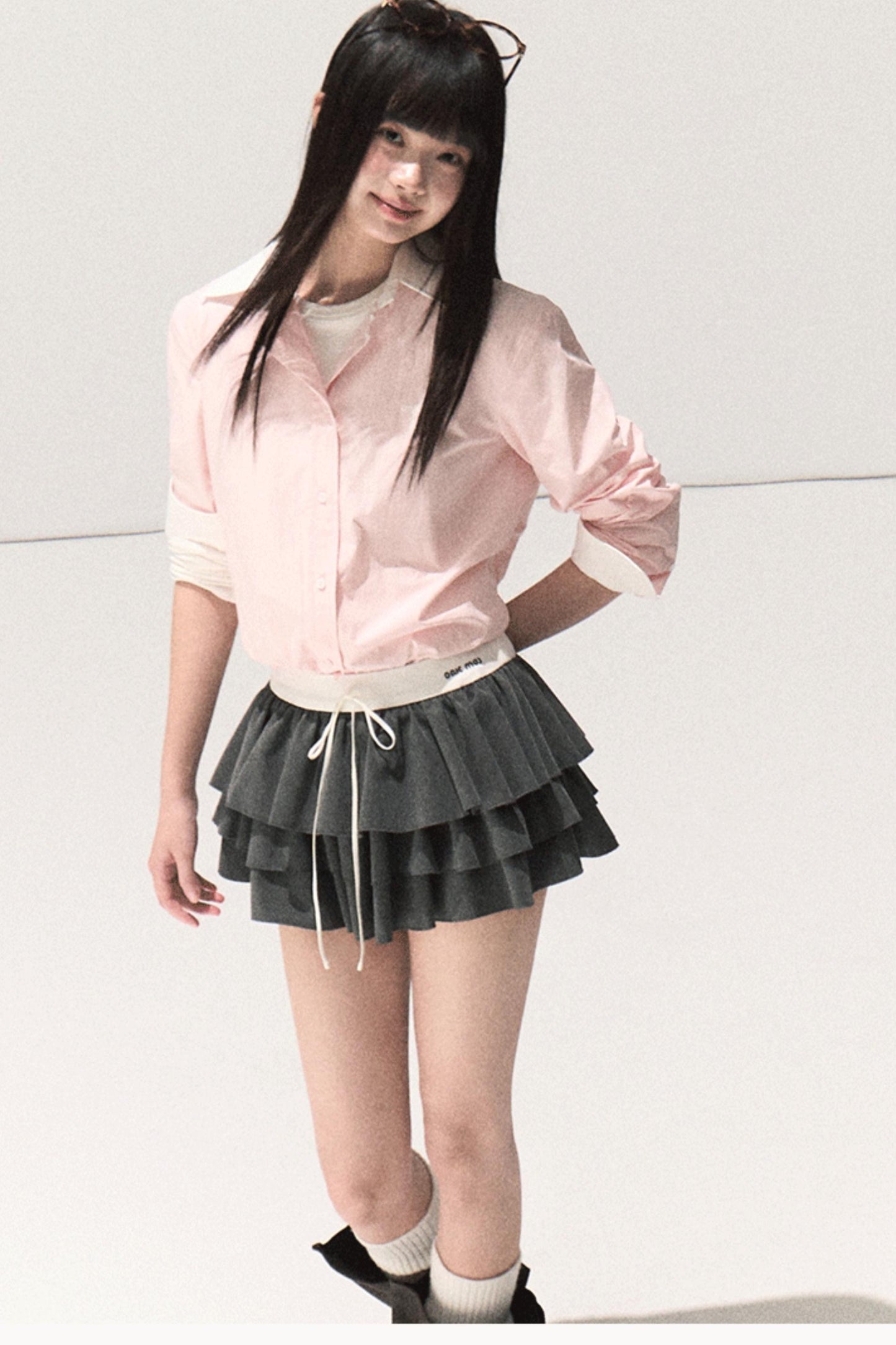 Good Weather Lace Slim Waist Long Sleeve T-Shirt