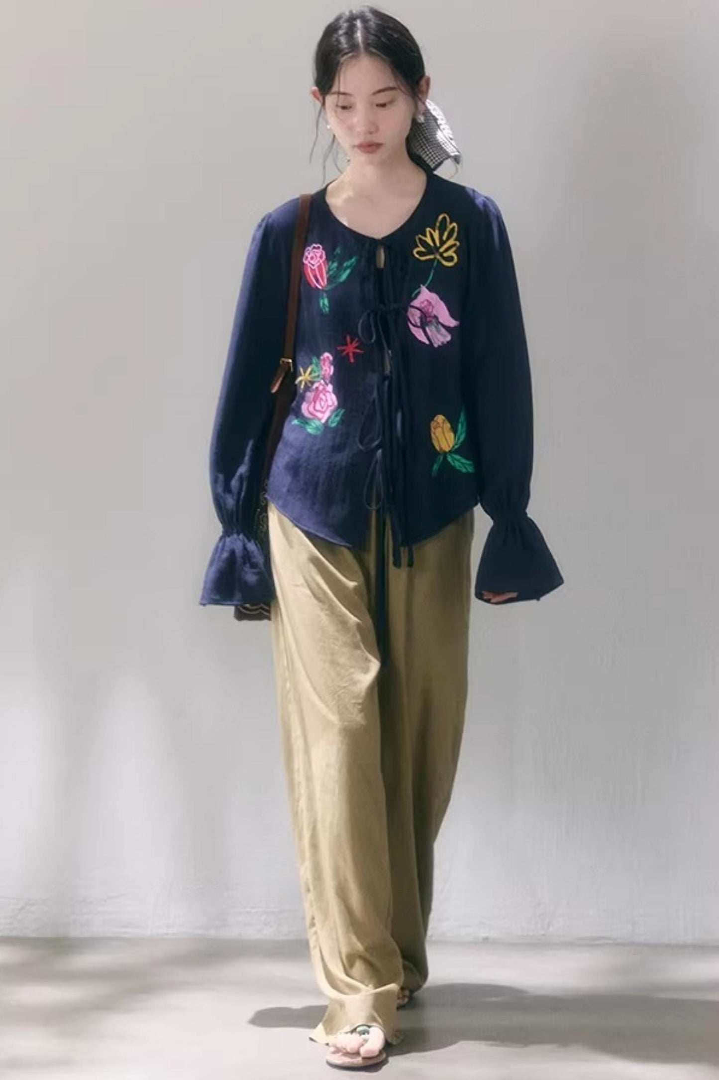 Linen Blend Wide-Leg Pants
