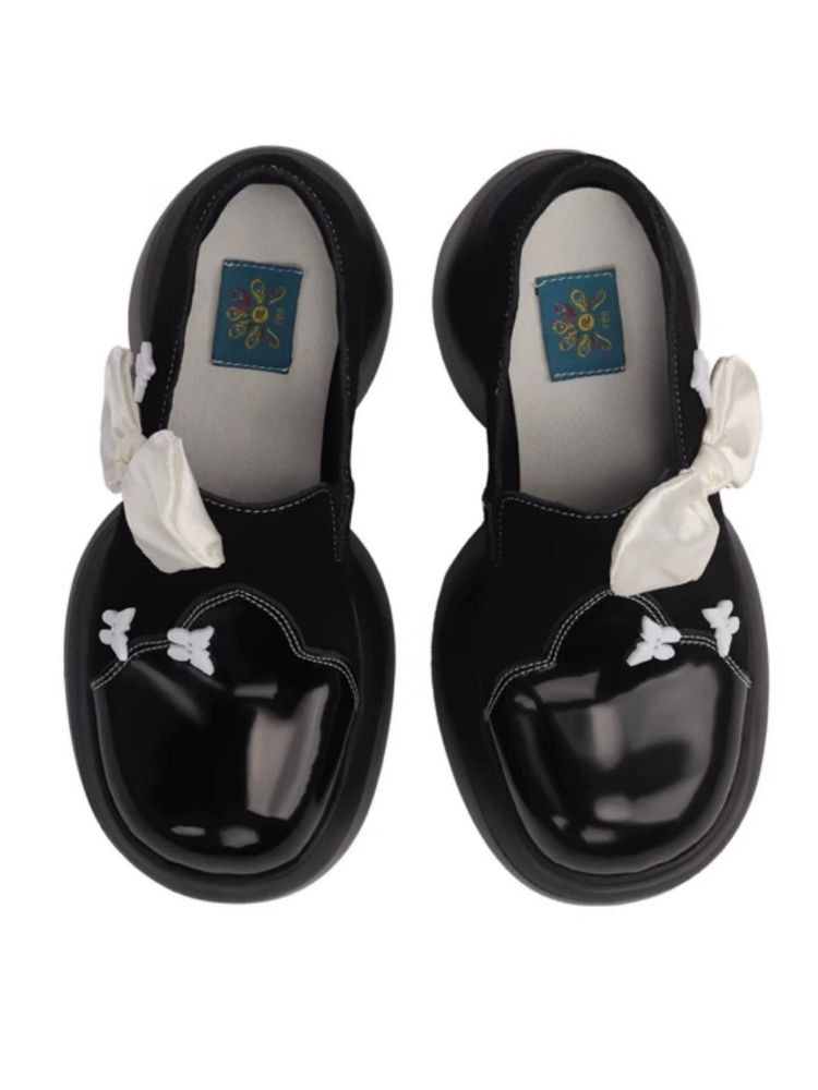 Side Ribbon Butterfly Platform Loafers