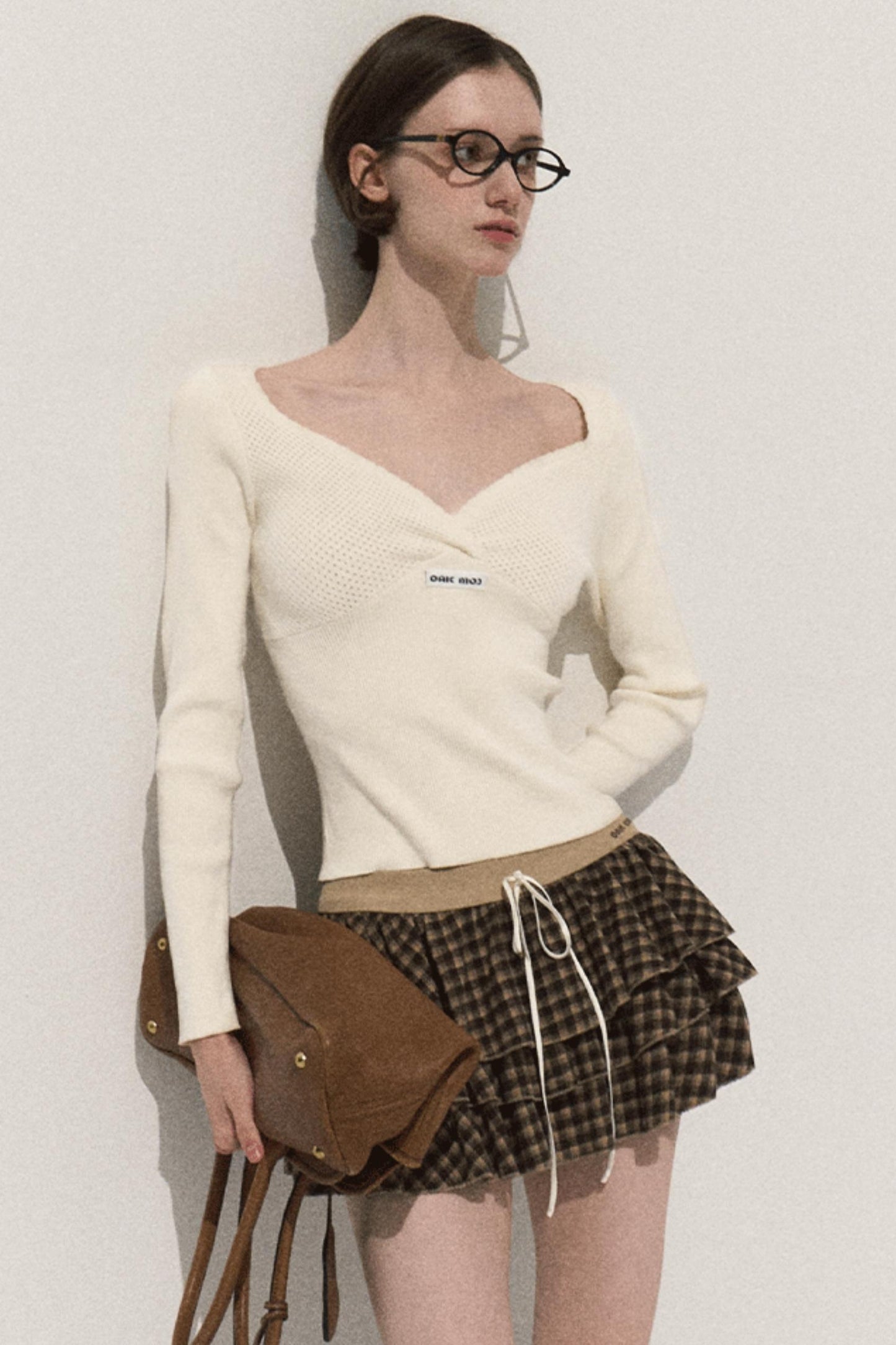 Shrine Plaid Woolen A-Line Skirt