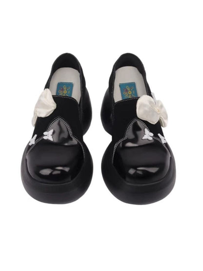 Side Ribbon Butterfly Platform Loafers