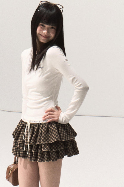 Shrine Plaid Woolen A-Line Skirt