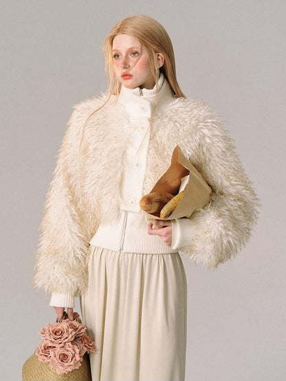 Fur Beach Wool Coat