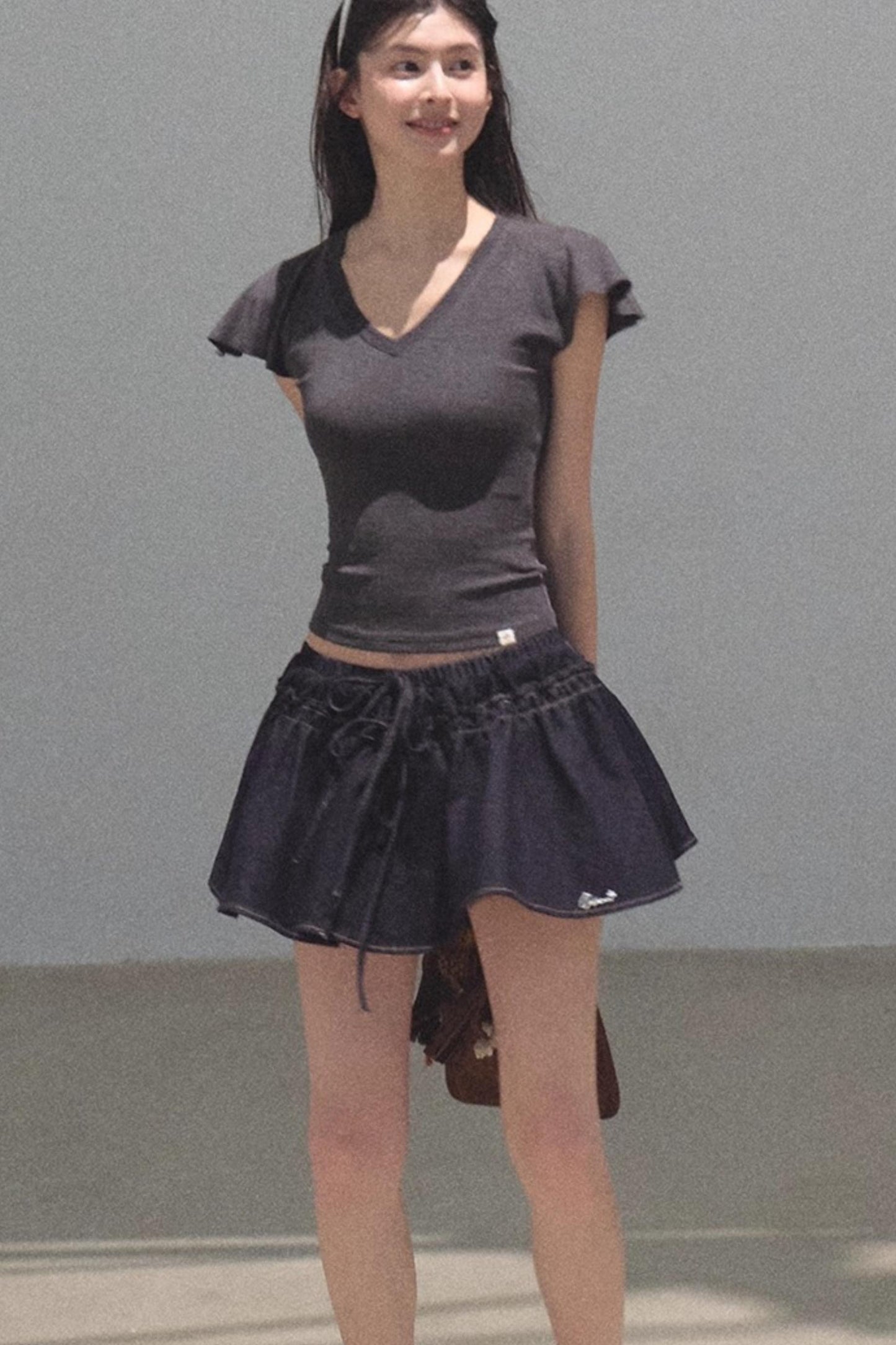 Embroidered Lyocell Puffy A-Line Skirt