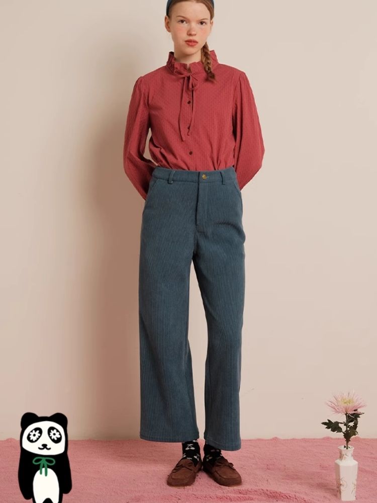 Corduroy Straight 9-minute Pants