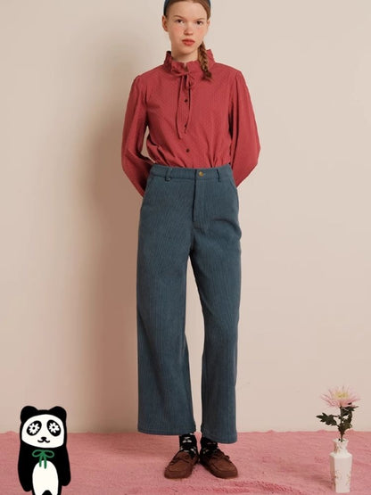 Corduroy Straight 9-minute Pants