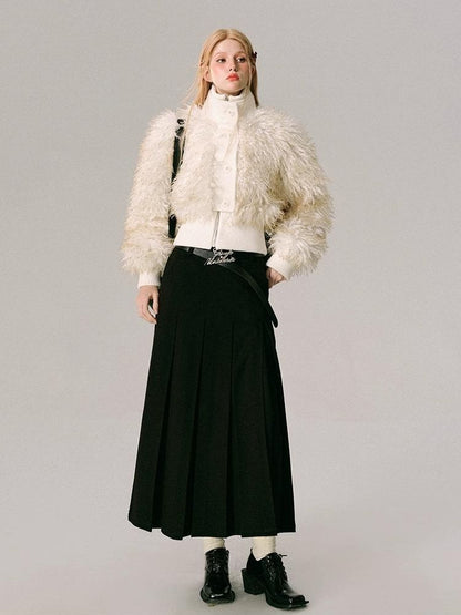 Fur Beach Wool Coat