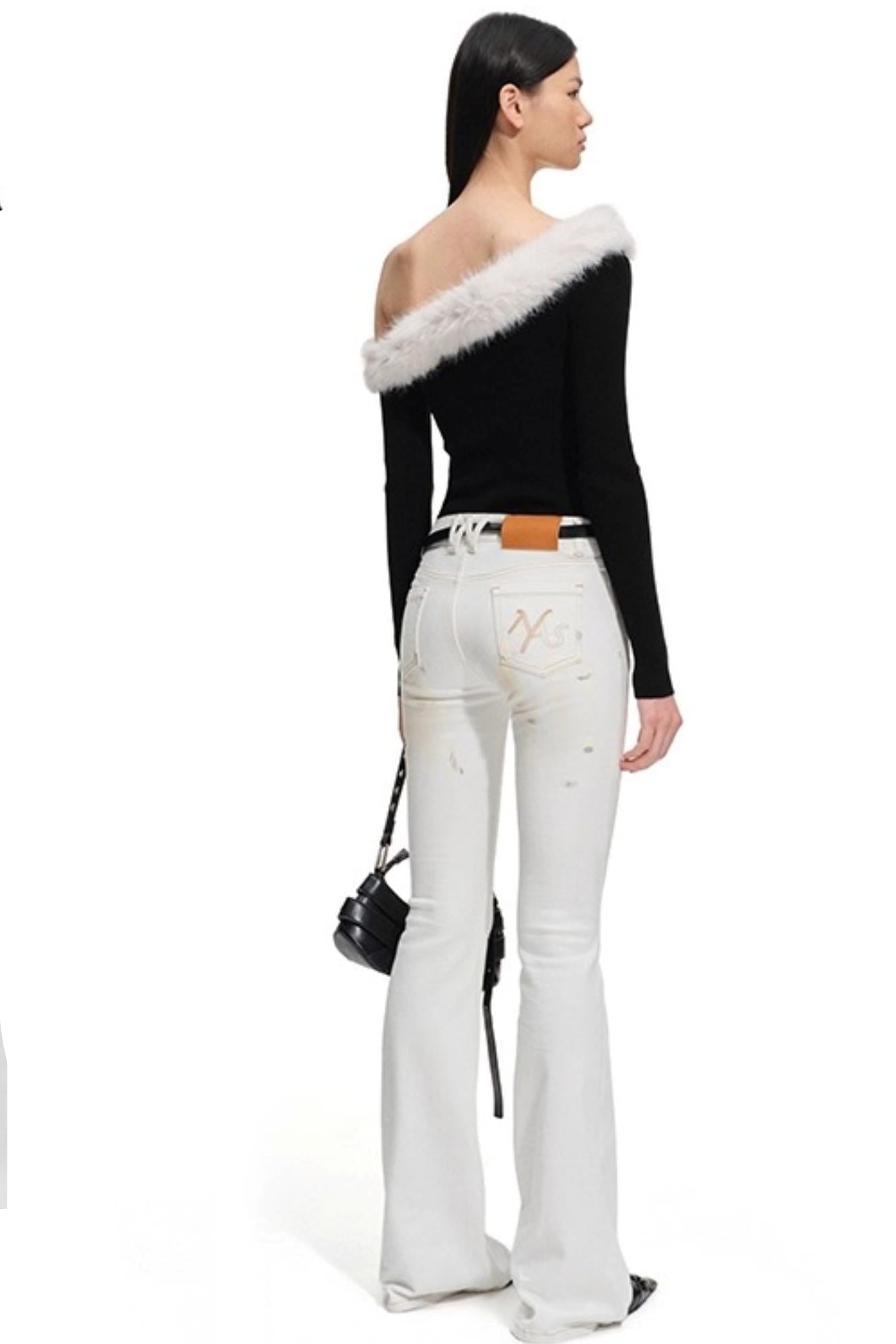 Fur Collar Knit Sweater