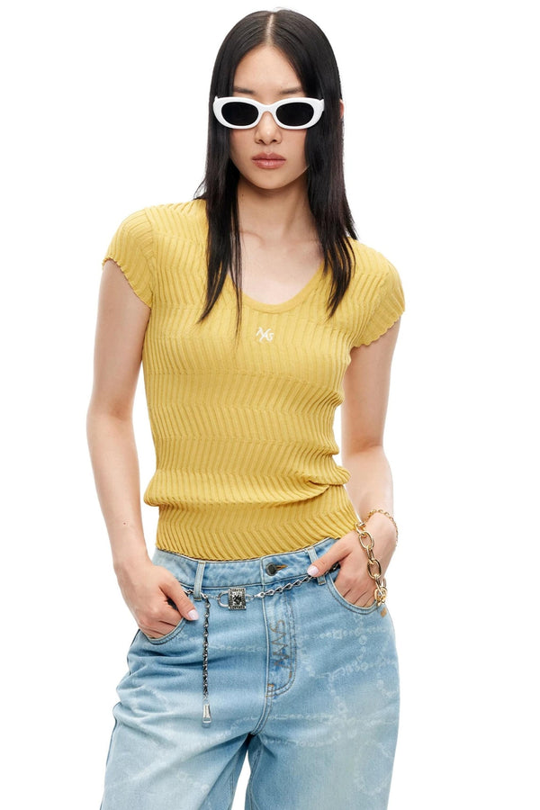 Silk-Cotton Knit Top