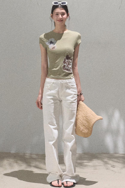 Begonia Bloom Slim Fit T-Shirt