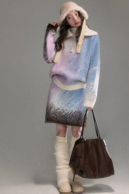 Gradient Wool Blend Winter Set-Up