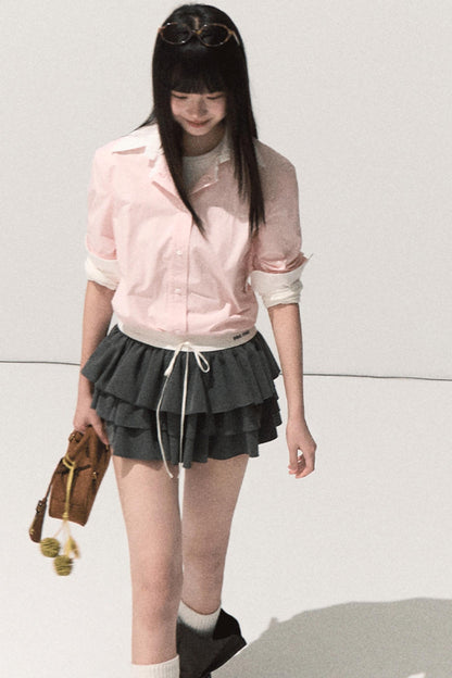 Good Weather Lace Slim Waist Long Sleeve T-Shirt