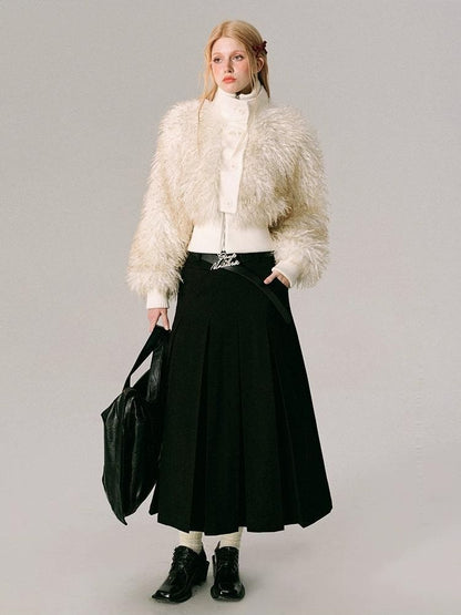 Fur Beach Wool Coat