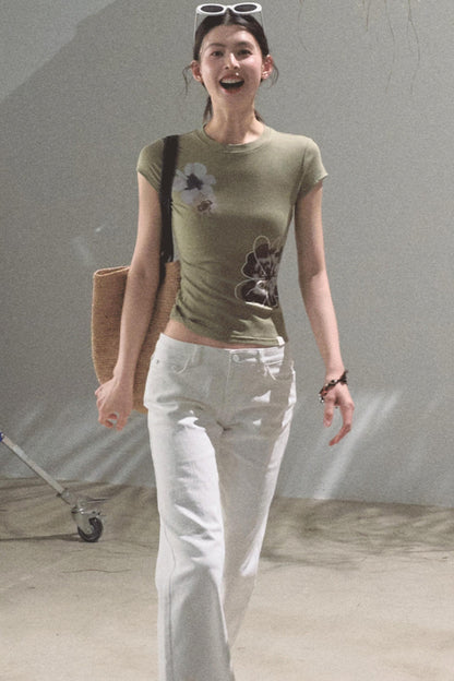 Begonia Bloom Slim Fit T-Shirt