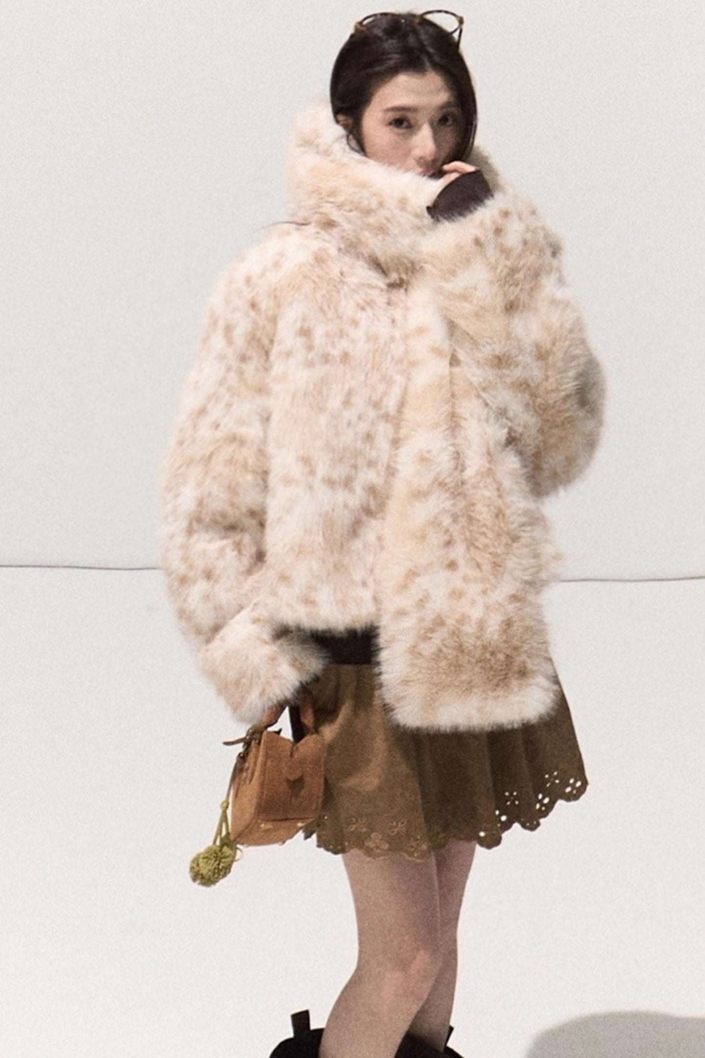 Leopard Print Fur Coat set-Up