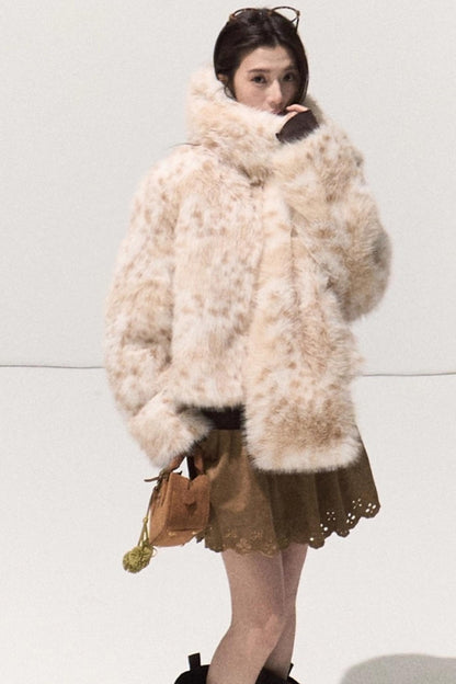 Leopard Print Fur Coat set-Up