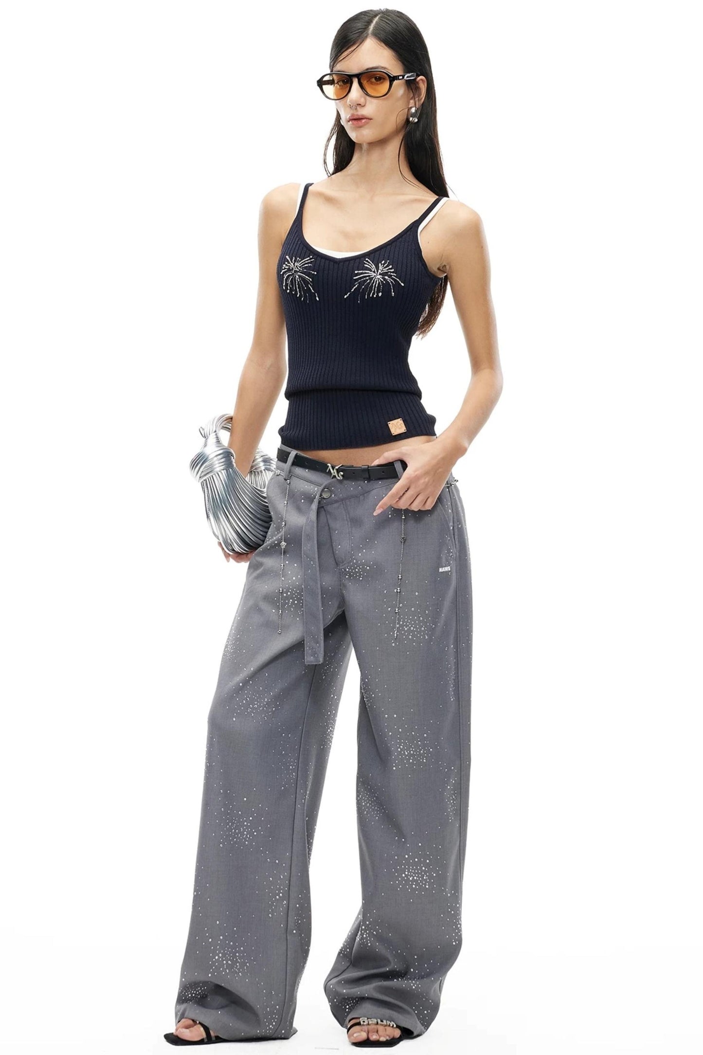 Sequin Beaded V-Neck Camisole