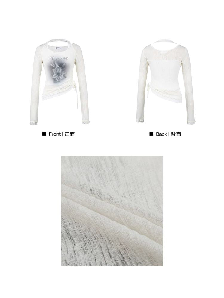 Two Pieces Layered Knit Long Sleeve T-Shirt