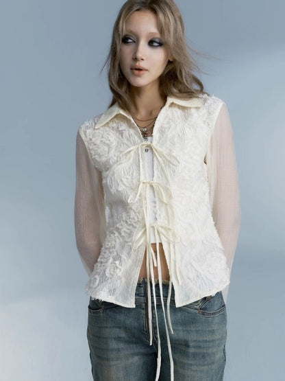 European Vintage Court Lace Shirt