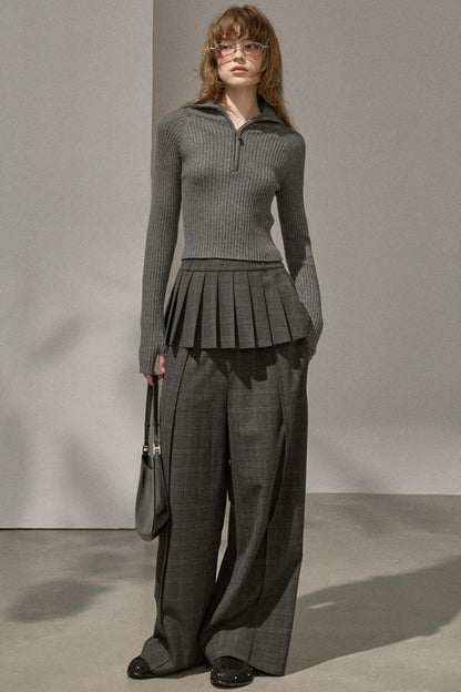 Stand-Up Collar Bottom Sweater