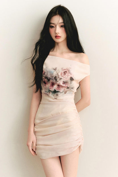 Rose One-Shoulder Dress