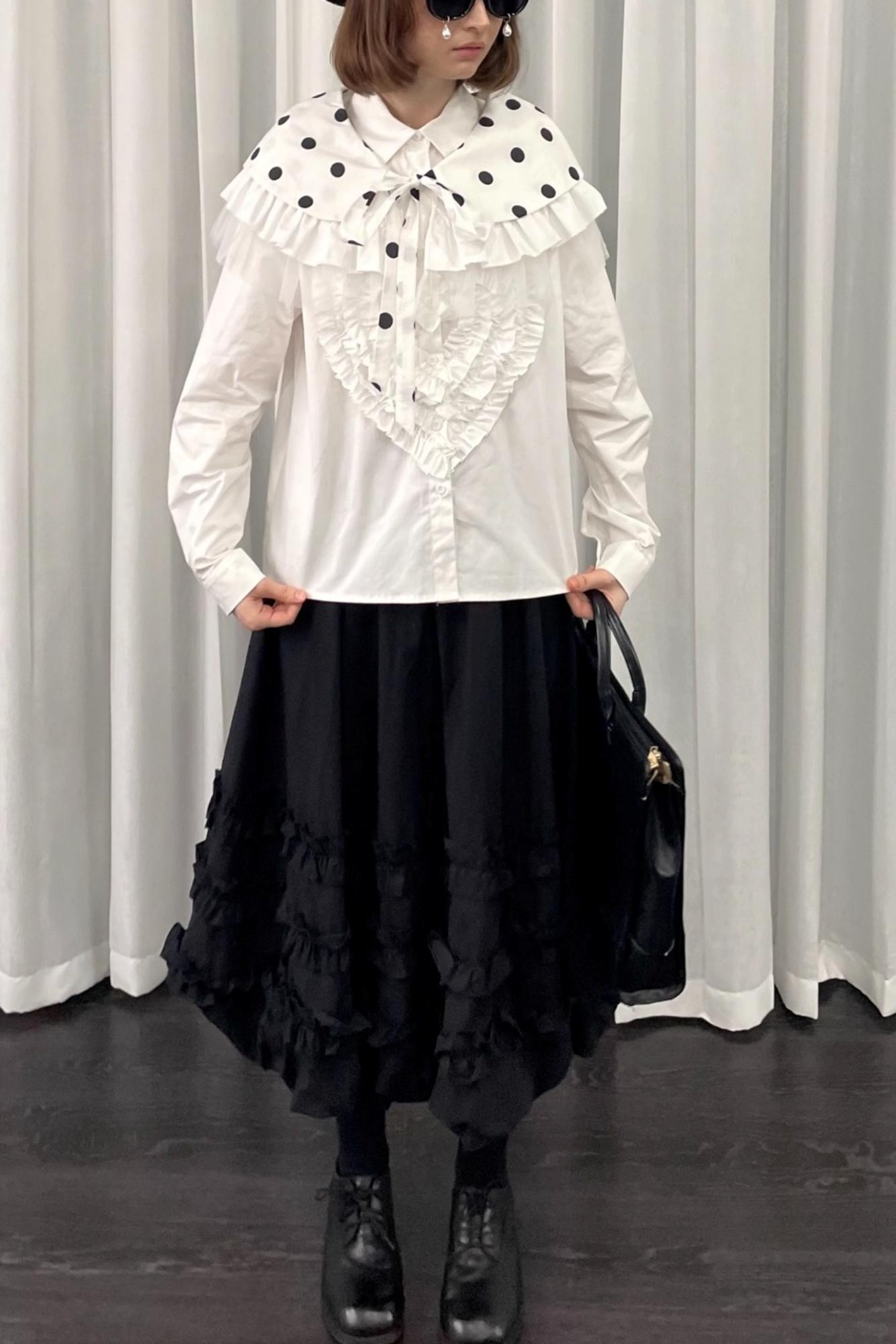 Lace Polka Dot Layered Womens Shawl