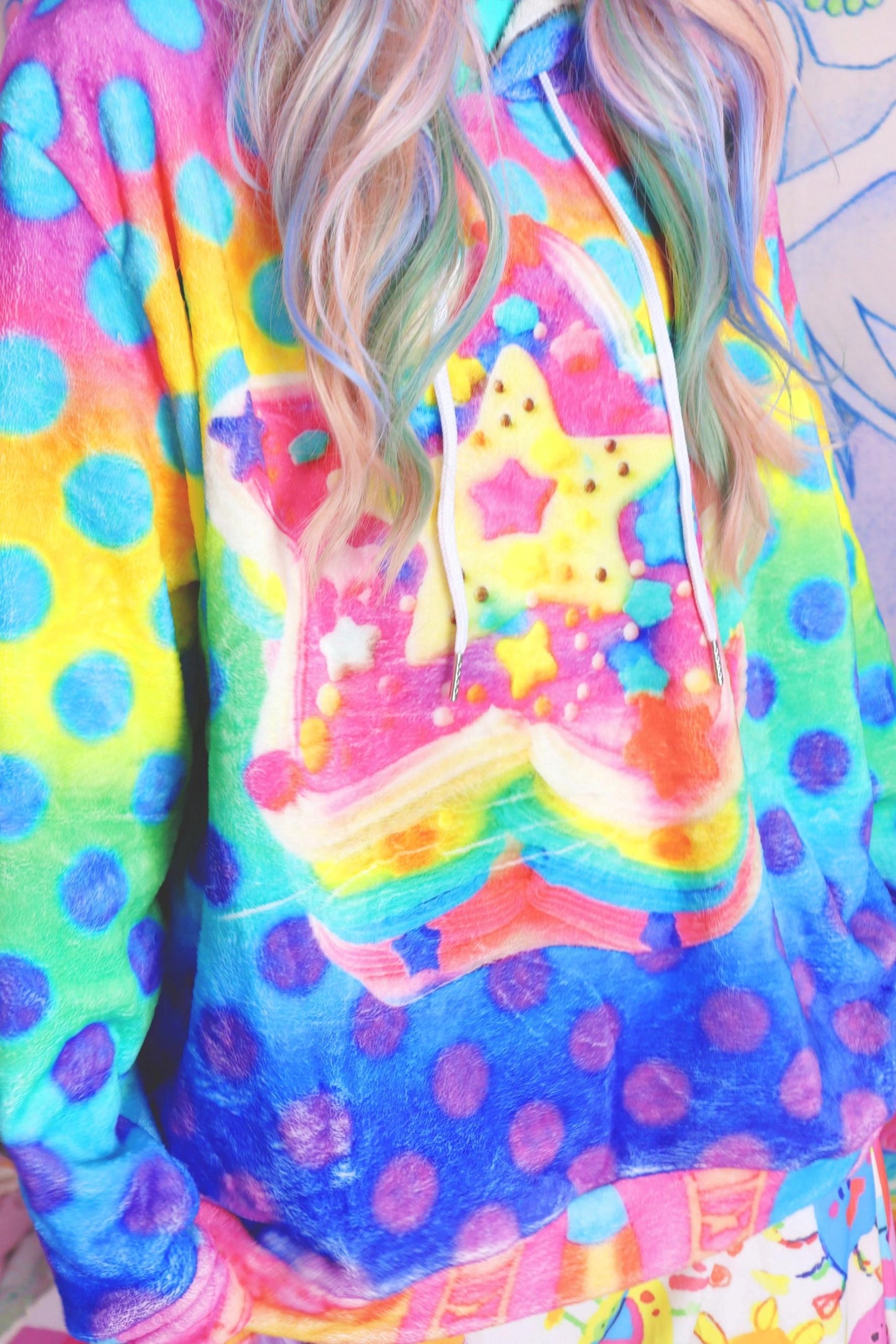 Colourful Polka Dot Hooded Sweatshirt