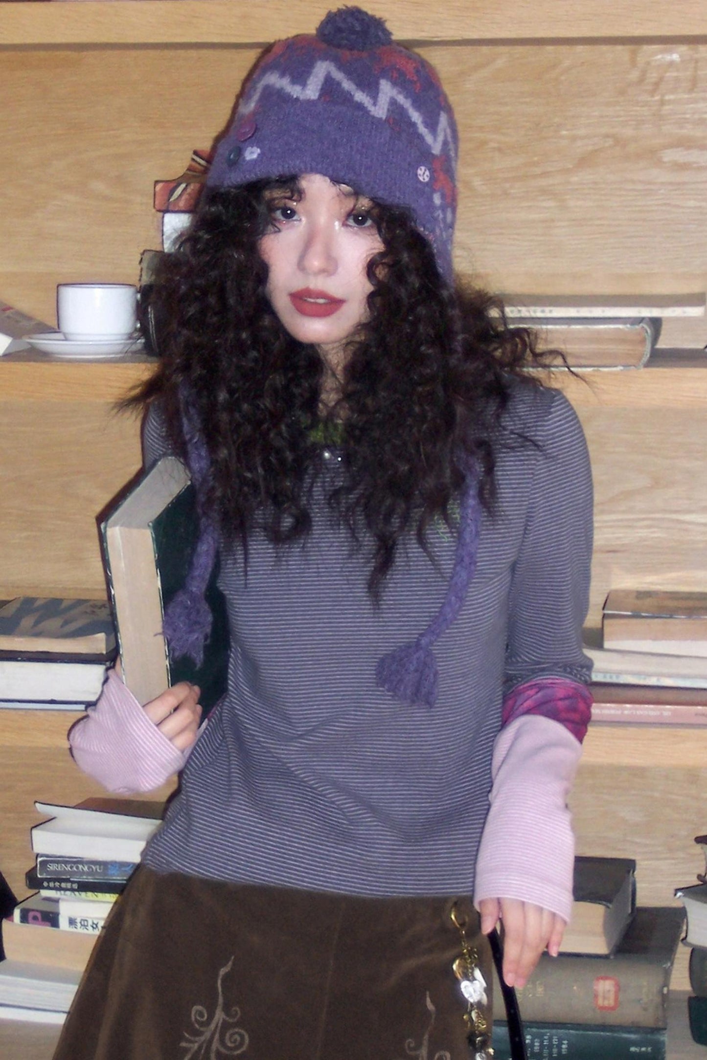 Purple Mist Wool Balaclava Hat