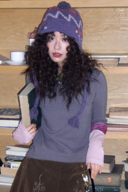 Purple Mist Wool Balaclava Hat