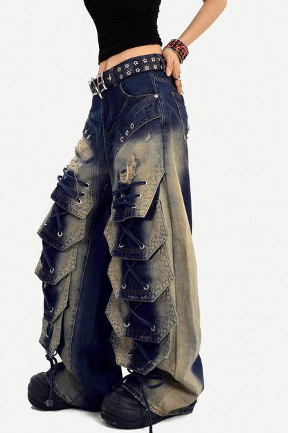 Vintage Washed Denim Pants