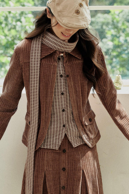 Vintage Fake Two-Piece Knitted Top Set-Up