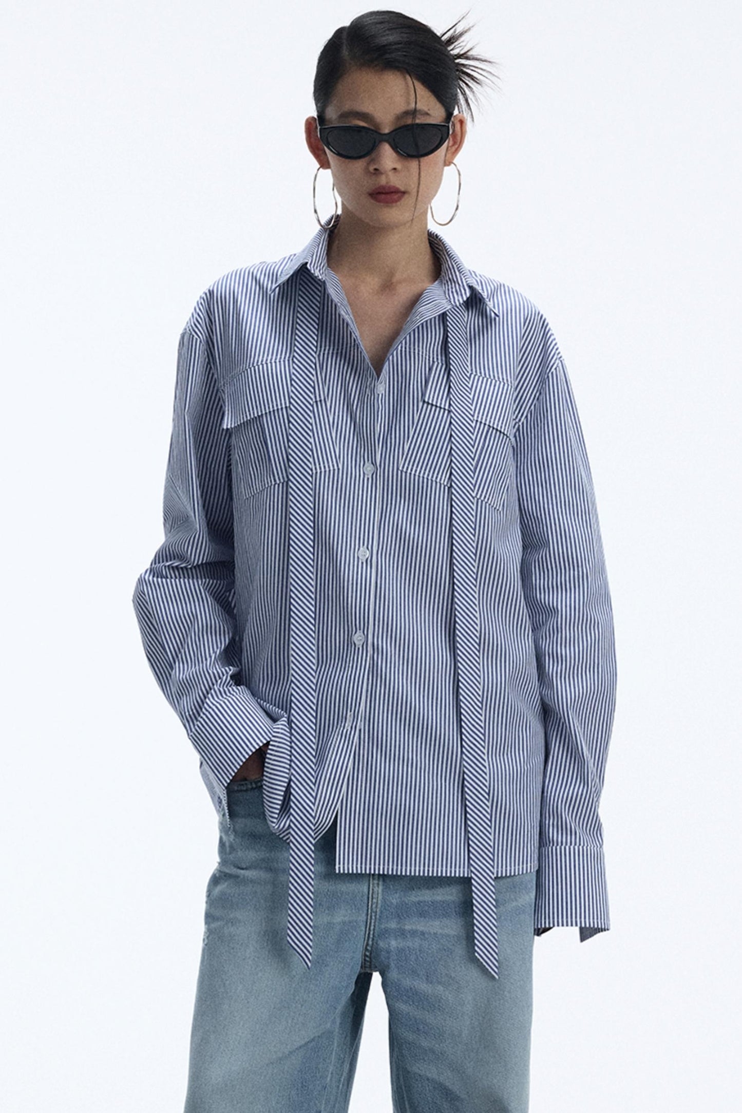 Blue And White Stripe Shirt