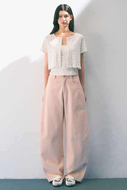 Pink Straight Leg Trousers