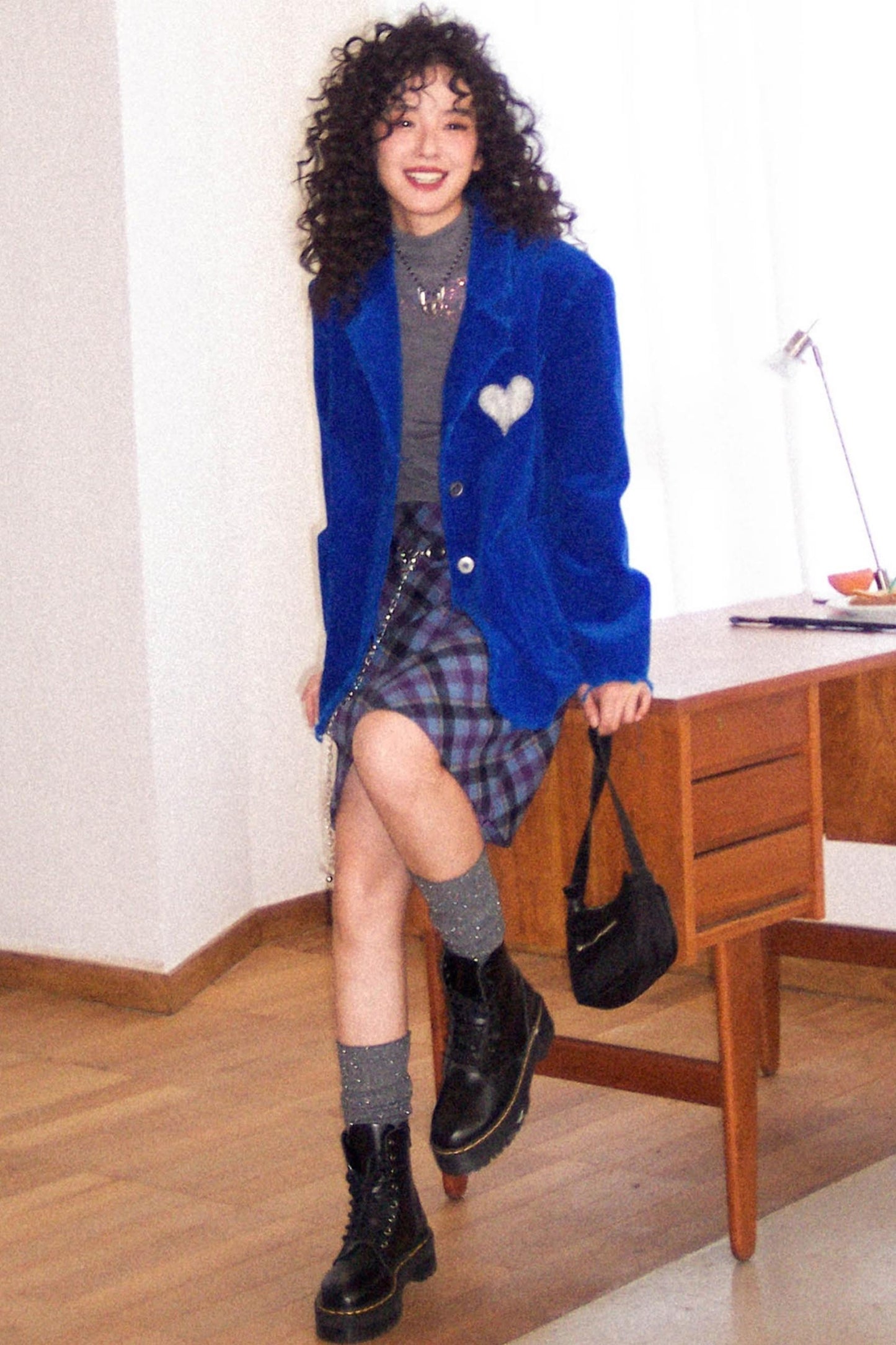 Heart Embroidered Royal Blazer