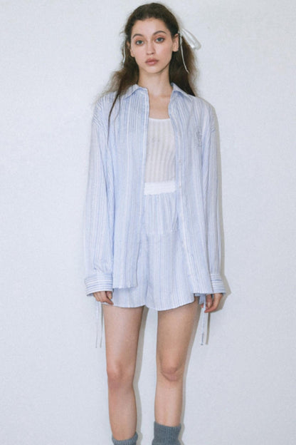 Blue Striped Casual Set-Up