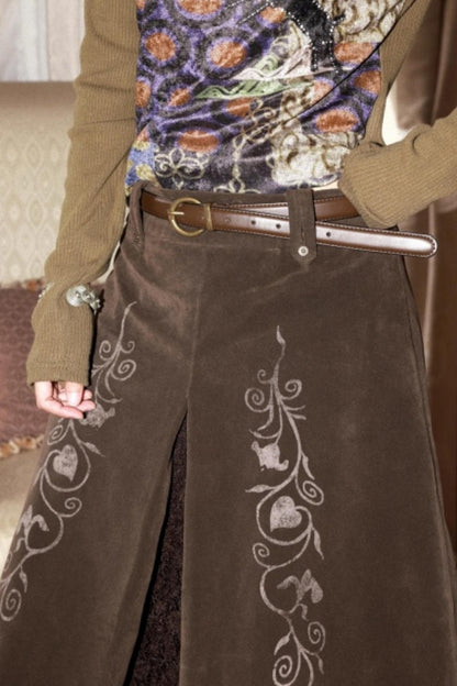 Iris Shadow Suede Lace Skirt