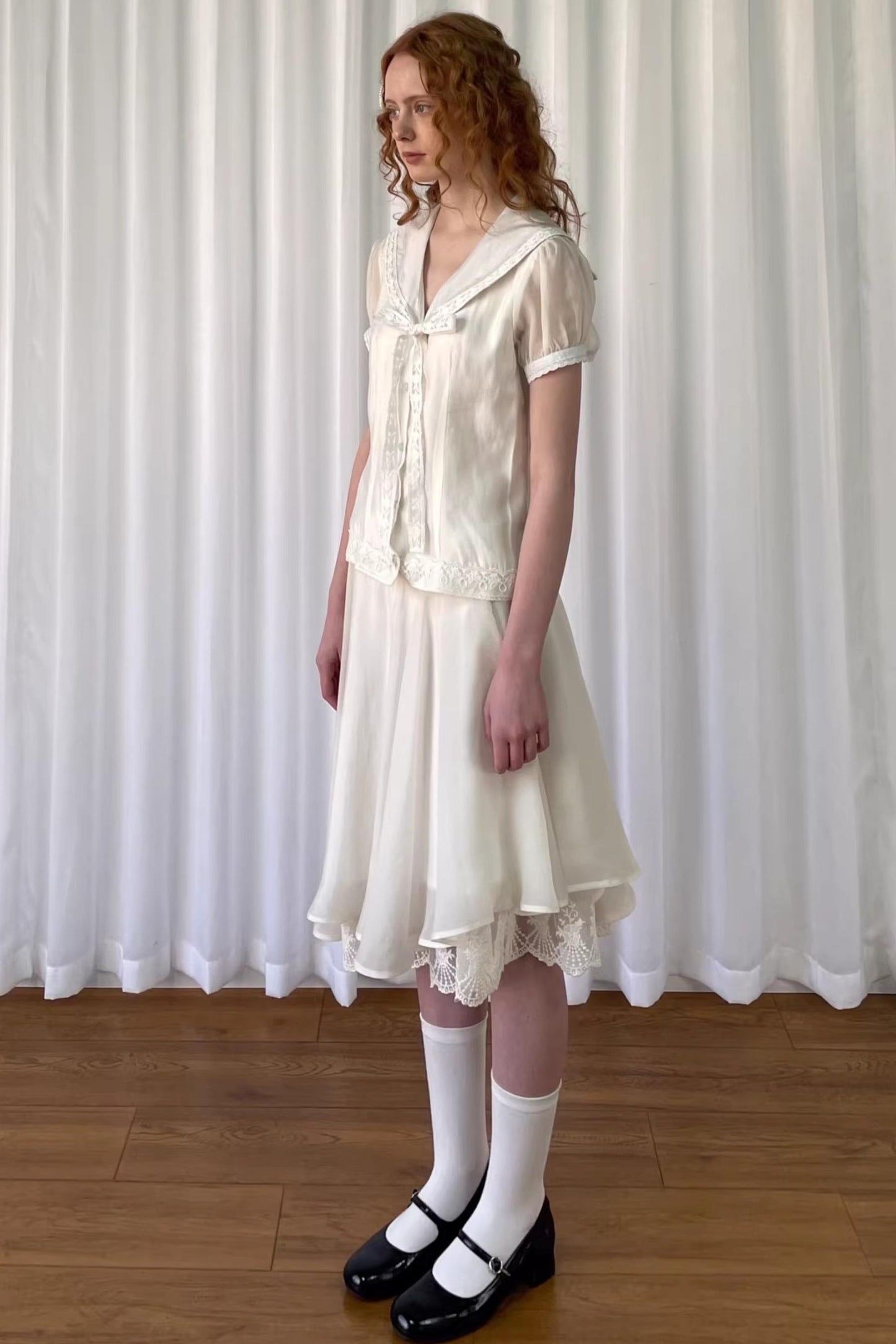 Patchwork Lace Trim Skirt