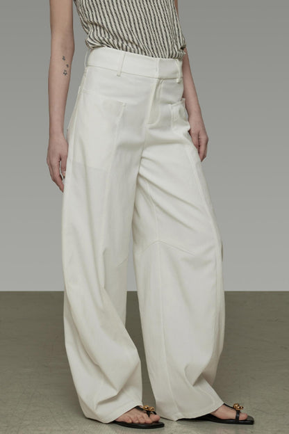 Sickle Arc High-Waisted Wide-Leg Pants