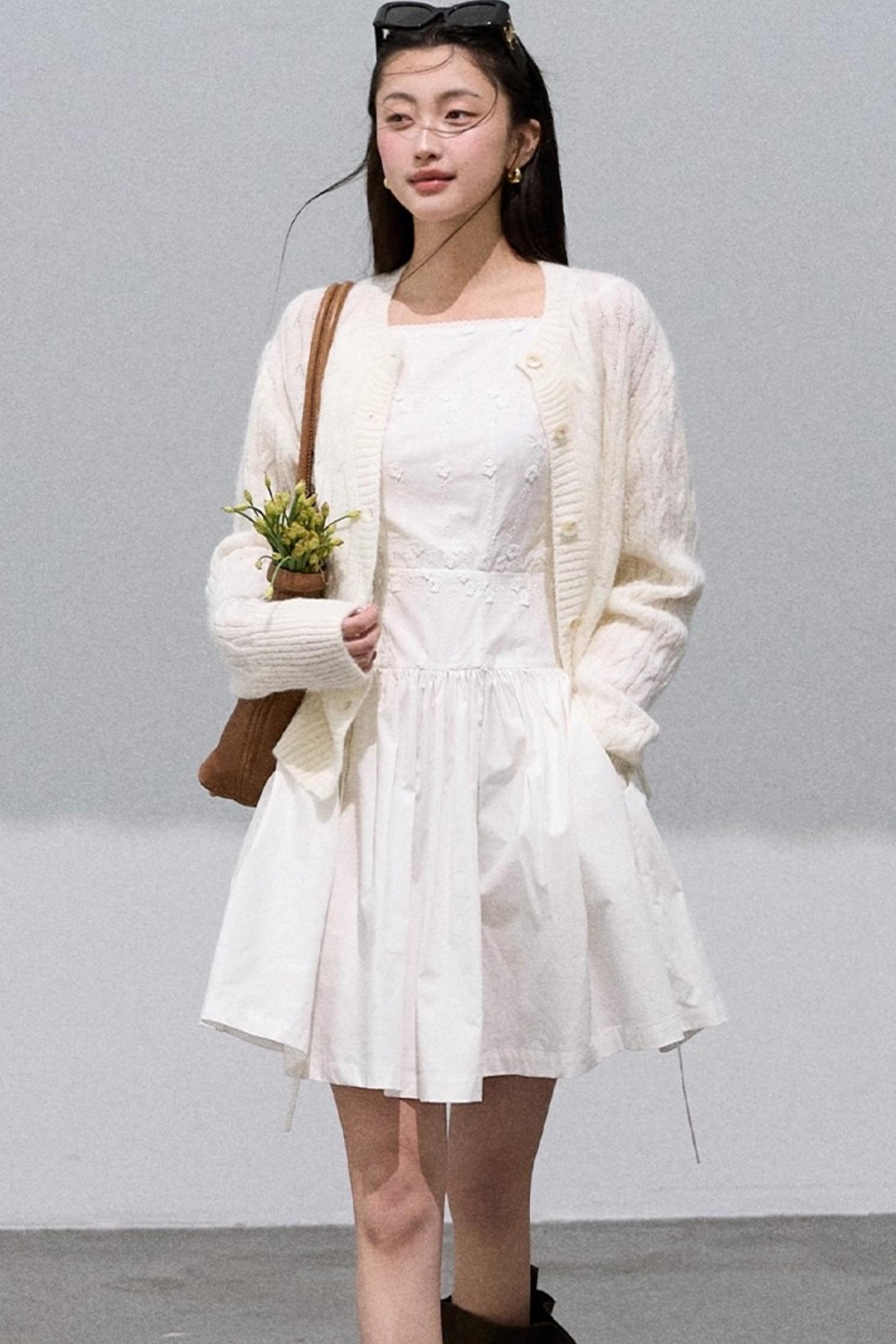 Three-Dimensional Embroidered Sleeveless Dress