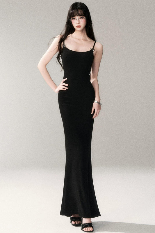 Butterfly Metal Logo Shaping Camisole Dress